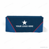 fitted table covers in navy and blue with white YOUR LOGO HERE star artwork